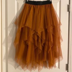 NWT Rust Orange Tiered Tulle Skirt